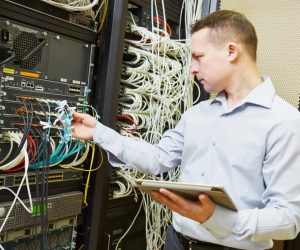 network engineer administrator checking server