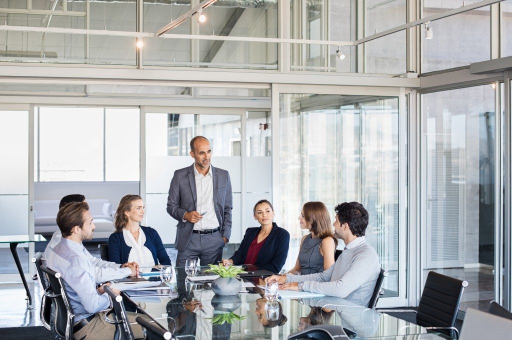 business executives having a discussion in the conference room